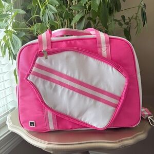 Royal Fair White and Hot Pink Pickleball Crossbody with Shoe Compartment